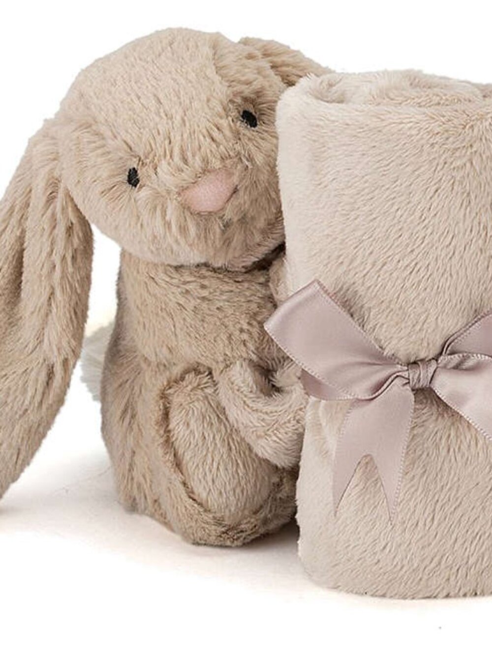 RETIRED Jellycat Bashful Bunny Soother Plush Blanket Baby Security beige NWOT
